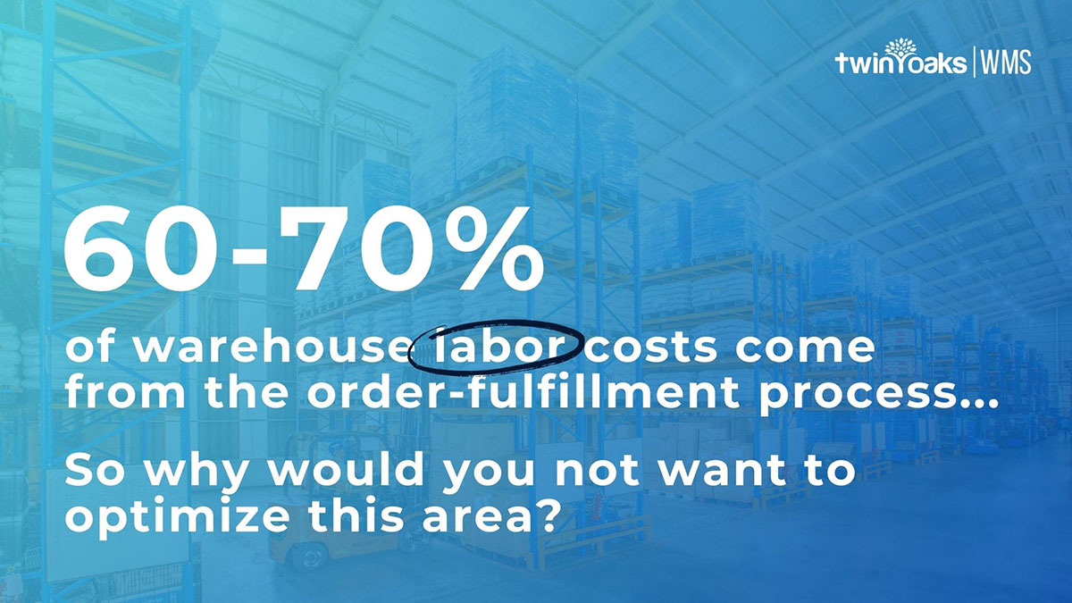 60-70 percent of warehouse labor costs come from the order-fulfillment process, so why would you not want to optimize this area?